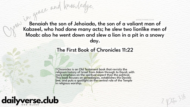 Bible Verse Wallpaper 11:22 from The First Book of Chronicles
