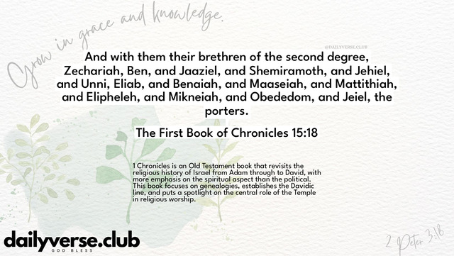 Bible Verse Wallpaper 15:18 from The First Book of Chronicles