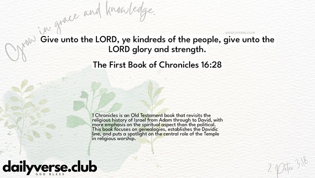 Bible Verse Wallpaper 16:28 from The First Book of Chronicles