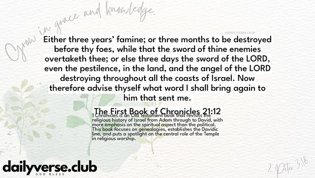 Bible Verse Wallpaper 21:12 from The First Book of Chronicles