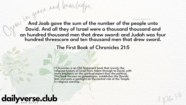 Bible Verse Wallpaper 21:5 from The First Book of Chronicles