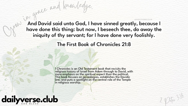 Bible Verse Wallpaper 21:8 from The First Book of Chronicles