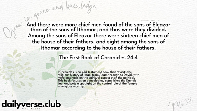 Bible Verse Wallpaper 24:4 from The First Book of Chronicles