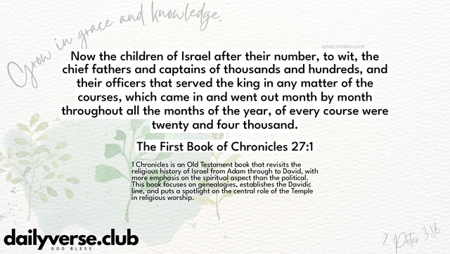 Bible Verse Wallpaper 27:1 from The First Book of Chronicles