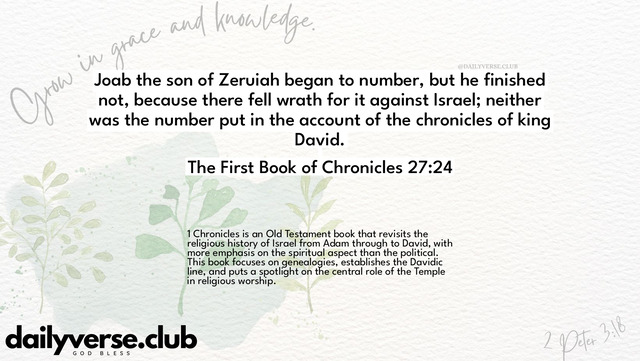 Bible Verse Wallpaper 27:24 from The First Book of Chronicles