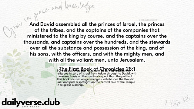 Bible Verse Wallpaper 28:1 from The First Book of Chronicles