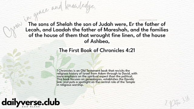 Bible Verse Wallpaper 4:21 from The First Book of Chronicles