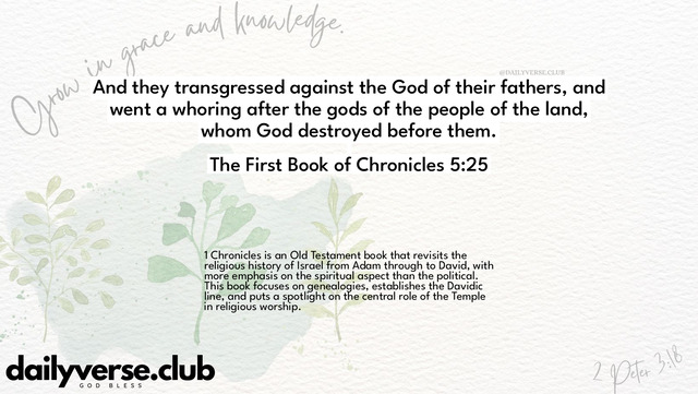 Bible Verse Wallpaper 5:25 from The First Book of Chronicles