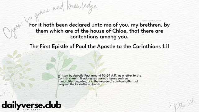 Bible Verse Wallpaper 1:11 from The First Epistle of Paul the Apostle to the Corinthians