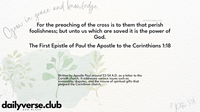 Bible Verse Wallpaper 1:18 from The First Epistle of Paul the Apostle to the Corinthians