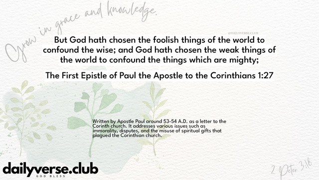 Bible Verse Wallpaper 1:27 from The First Epistle of Paul the Apostle to the Corinthians