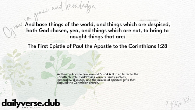 Bible Verse Wallpaper 1:28 from The First Epistle of Paul the Apostle to the Corinthians