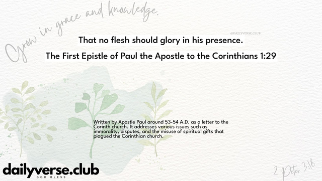 Bible Verse Wallpaper 1:29 from The First Epistle of Paul the Apostle to the Corinthians