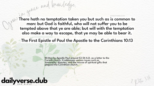 Bible Verse Wallpaper 10:13 from The First Epistle of Paul the Apostle to the Corinthians