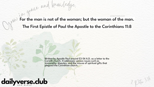 Bible Verse Wallpaper 11:8 from The First Epistle of Paul the Apostle to the Corinthians