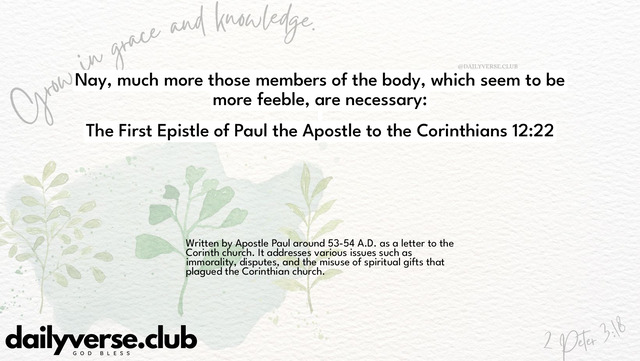 Bible Verse Wallpaper 12:22 from The First Epistle of Paul the Apostle to the Corinthians