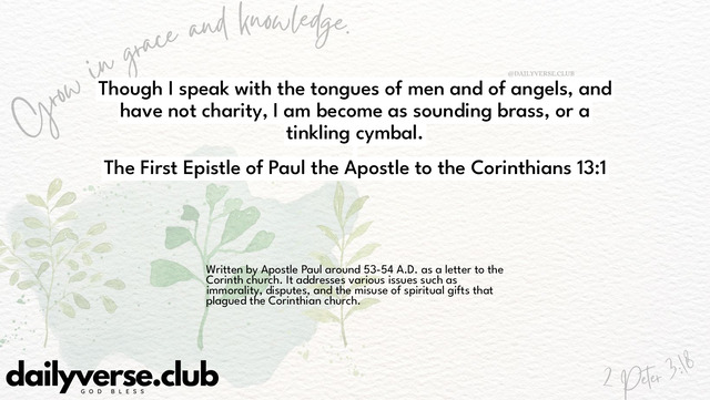 Bible Verse Wallpaper 13:1 from The First Epistle of Paul the Apostle to the Corinthians