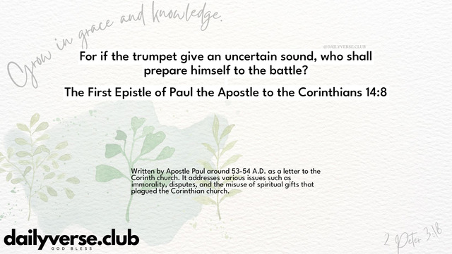 Bible Verse Wallpaper 14:8 from The First Epistle of Paul the Apostle to the Corinthians