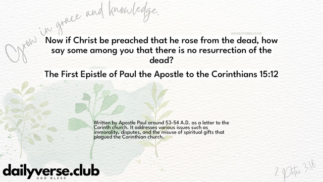 Bible Verse Wallpaper 15:12 from The First Epistle of Paul the Apostle to the Corinthians
