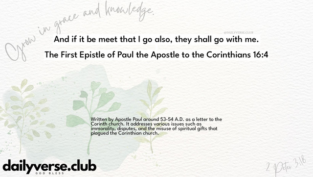 Bible Verse Wallpaper 16:4 from The First Epistle of Paul the Apostle to the Corinthians