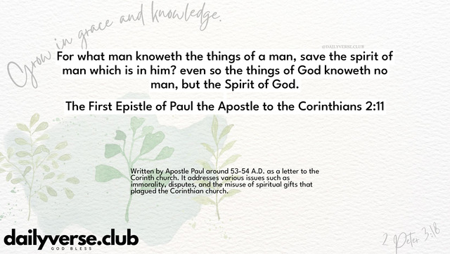 Bible Verse Wallpaper 2:11 from The First Epistle of Paul the Apostle to the Corinthians