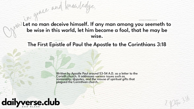 Bible Verse Wallpaper 3:18 from The First Epistle of Paul the Apostle to the Corinthians