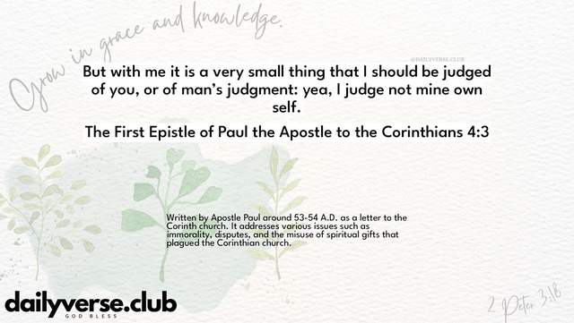 Bible Verse Wallpaper 4:3 from The First Epistle of Paul the Apostle to the Corinthians