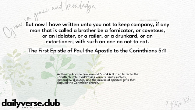Bible Verse Wallpaper 5:11 from The First Epistle of Paul the Apostle to the Corinthians