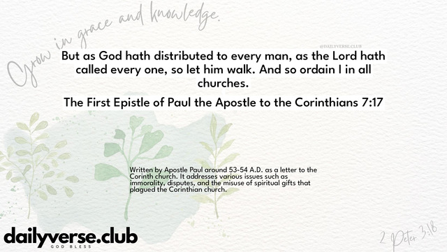Bible Verse Wallpaper 7:17 from The First Epistle of Paul the Apostle to the Corinthians