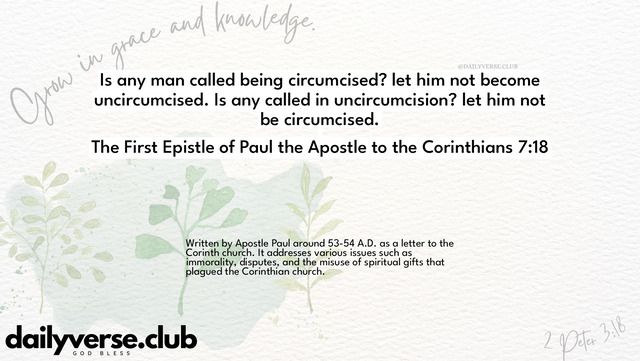 Bible Verse Wallpaper 7:18 from The First Epistle of Paul the Apostle to the Corinthians
