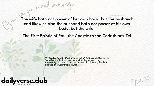 Bible Verse Wallpaper 7:4 from The First Epistle of Paul the Apostle to the Corinthians