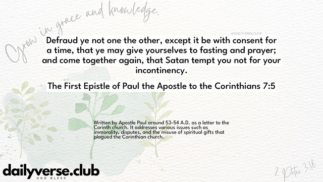 Bible Verse Wallpaper 7:5 from The First Epistle of Paul the Apostle to the Corinthians