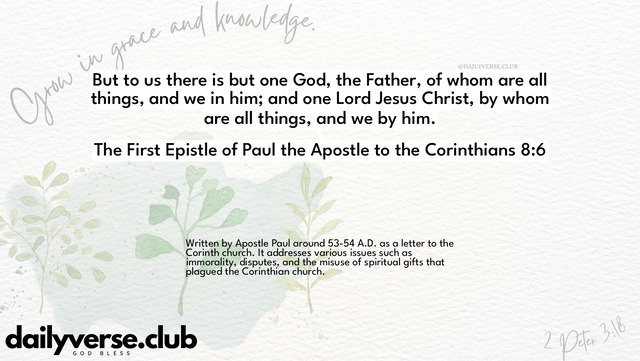 Bible Verse Wallpaper 8:6 from The First Epistle of Paul the Apostle to the Corinthians