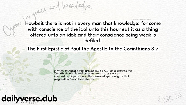 Bible Verse Wallpaper 8:7 from The First Epistle of Paul the Apostle to the Corinthians