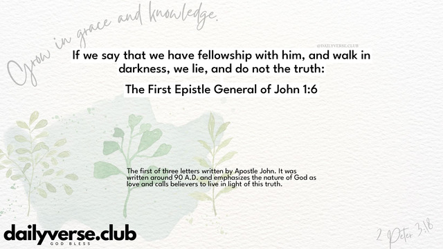 Bible Verse Wallpaper 1:6 from The First Epistle General of John