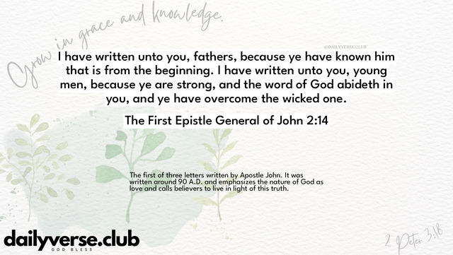 Bible Verse Wallpaper 2:14 from The First Epistle General of John