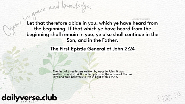 Bible Verse Wallpaper 2:24 from The First Epistle General of John