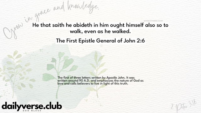 Bible Verse Wallpaper 2:6 from The First Epistle General of John