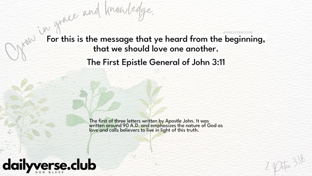 Bible Verse Wallpaper 3:11 from The First Epistle General of John