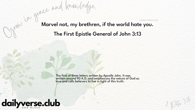 Bible Verse Wallpaper 3:13 from The First Epistle General of John