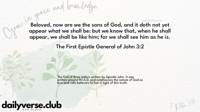 Bible Verse Wallpaper 3:2 from The First Epistle General of John