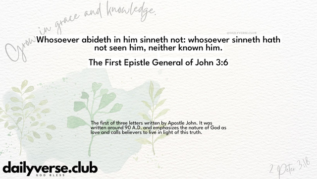 Bible Verse Wallpaper 3:6 from The First Epistle General of John