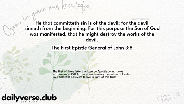 Bible Verse Wallpaper 3:8 from The First Epistle General of John