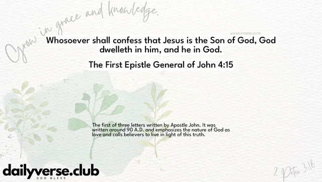 Bible Verse Wallpaper 4:15 from The First Epistle General of John