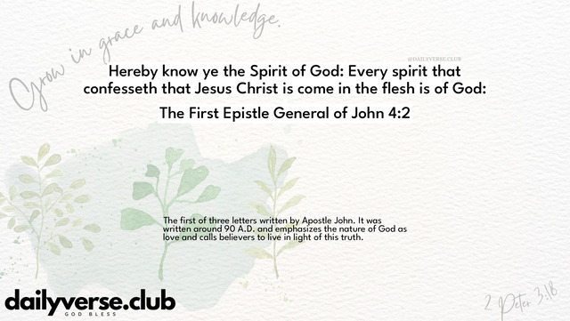 Bible Verse Wallpaper 4:2 from The First Epistle General of John