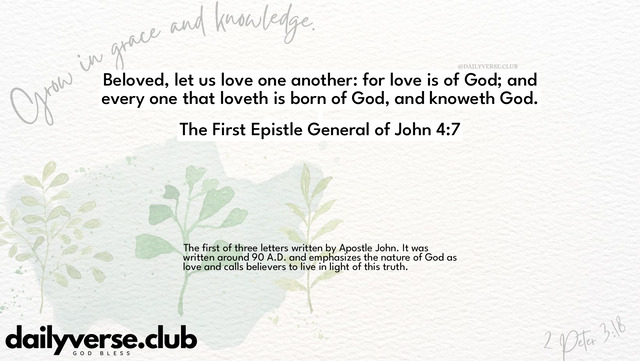 Bible Verse Wallpaper 4:7 from The First Epistle General of John