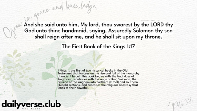 Bible Verse Wallpaper 1:17 from The First Book of the Kings