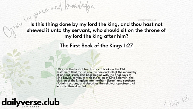 Bible Verse Wallpaper 1:27 from The First Book of the Kings