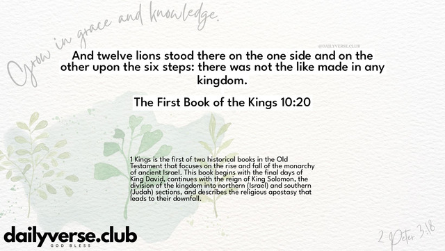 Bible Verse Wallpaper 10:20 from The First Book of the Kings