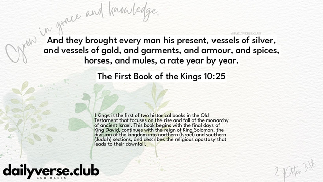 Bible Verse Wallpaper 10:25 from The First Book of the Kings